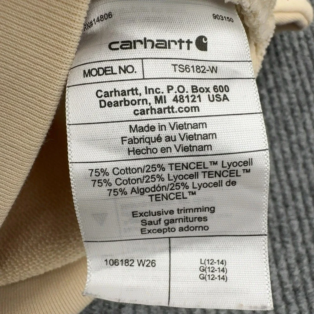 Carhartt Sweatshirt Womens L Yellow Cotton Henley Loose Fit Gorpcore Casual